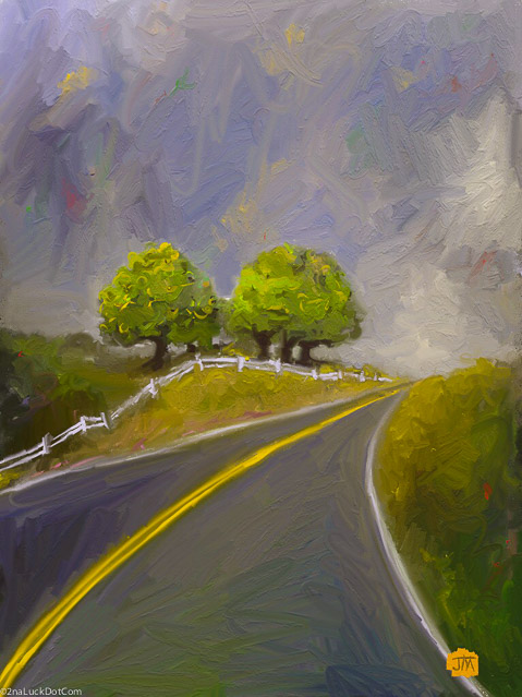 California Road With Trees